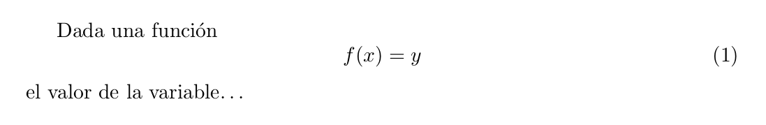 Ecuacion numerada en una línea a parte